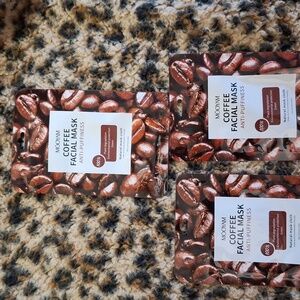 Lot of 3 Mooyam Coffee Facial Mask Anti-puffiness Natural Mask Cloth